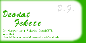 deodat fekete business card